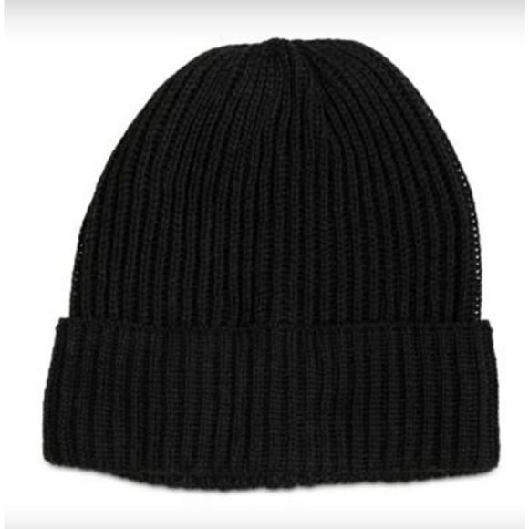 Solid Shine Cuff Beanie - Solid Black Style & Co NWT - Picture 2 of 2